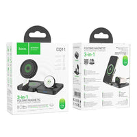 Thumbnail for Hoco CQ11 15W 3 in 1 Folding Magnetic Wireless Fast Charger - Black