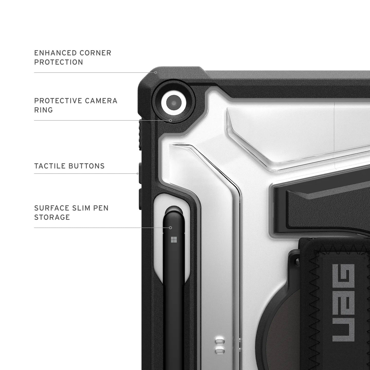 UAG Plasma Rugged Case For Microsoft Surface Pro 12 - Ice/Black