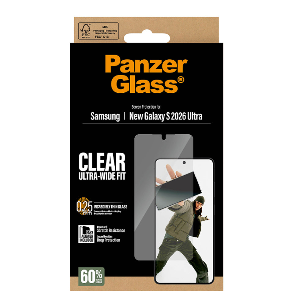 PanzerGlass UltraWide Fit EasyAligner Screen Protector for Samsung Galaxy S26 Ultra - Clear