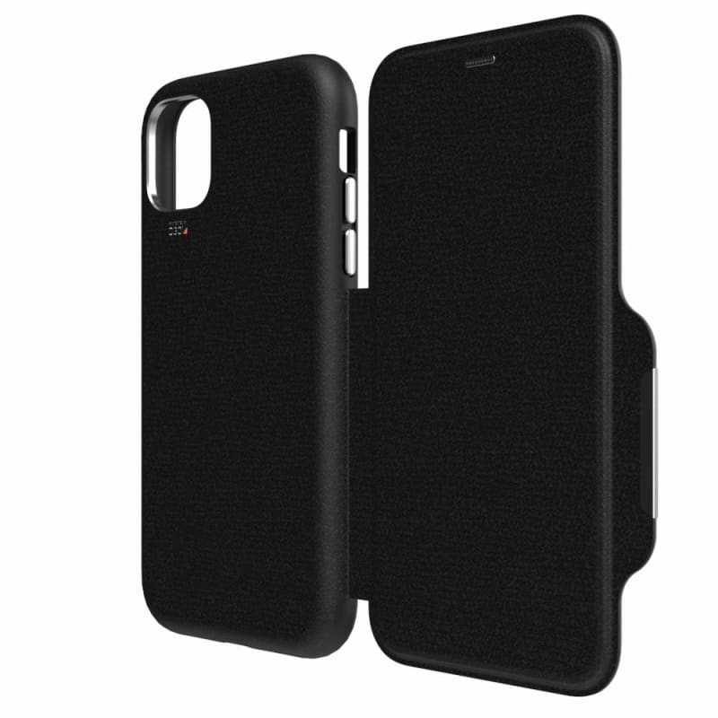 EFM Monaco D3O Leather Wallet Case Armour For iPhone 11 Pro - Black / Space Grey