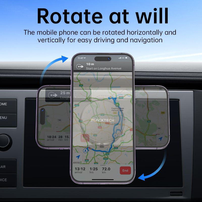 Blacktech Multipurpose Magnetic Aluminum Holder - Black (MagSafe Compatible)