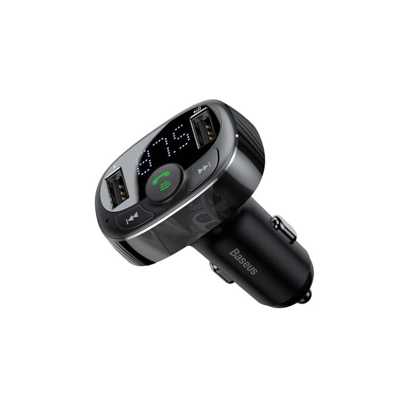 Baseus T Typed S-09A Bluetooth MP3 Car Charger (Standard Edition)- Black