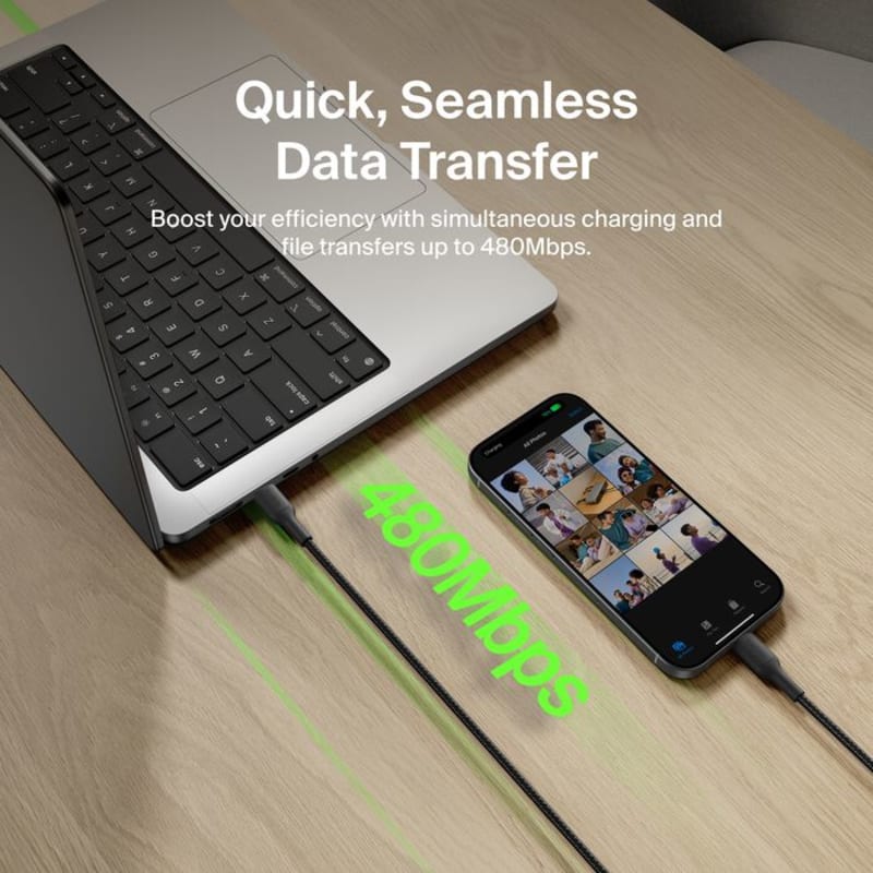 Belkin Boost Charge Pro USB-C to C 240W - Braided Cable 2m - Black