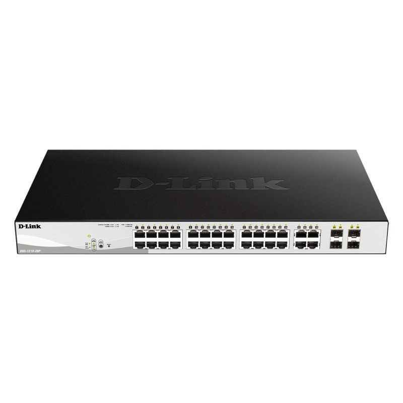 D-Link 28-Port Gigabit Smart Managed PoE Switch with 28 RJ45 - Black