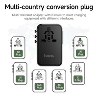 Thumbnail for Hoco Travel Adapter 100W GaN with Fast Charging 4 Port Type-C and USB-A  - Black