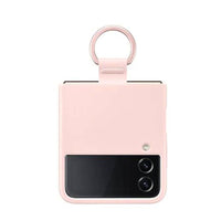 Thumbnail for Samsung Galaxy Z Flip4 Silicone Cover with Ring - Pink Gold