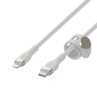 Thumbnail for Belkin Boost Charge Pro Flex USB-C to Lightning Cable (1m) - 20W Fast Charging, Ultra Durable, Magnetic Cable Management - White