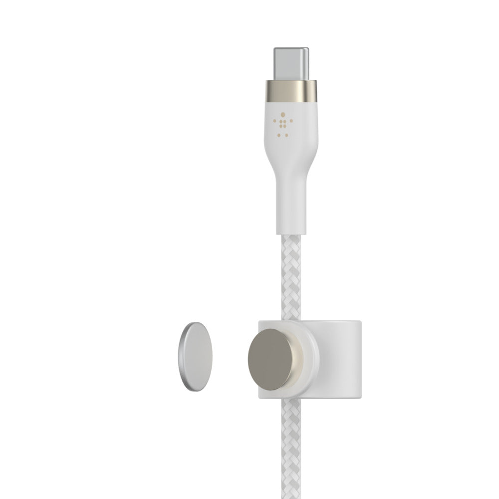 Belkin Boost Charge Pro Flex USB-C to Lightning Cable (1m) - 20W Fast Charging, Ultra Durable, Magnetic Cable Management - White