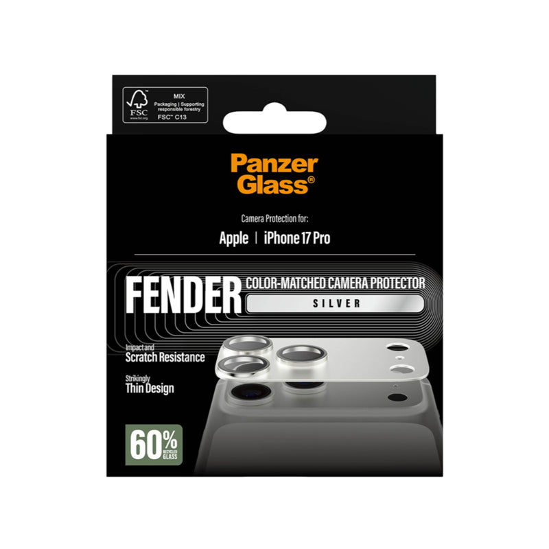 PanzerGlass Fender Camera Lens Protector for iPhone 17 Pro - Silver