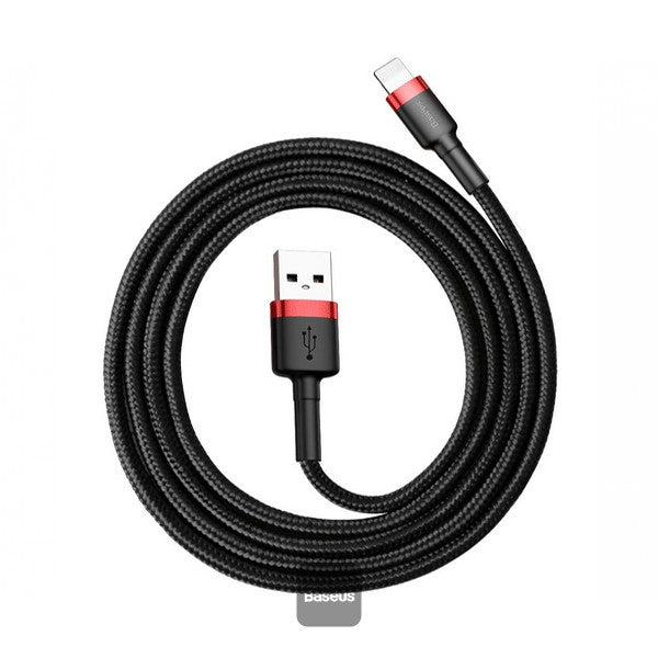 Baseus USB-A To Lightning Cafule Tough Cable Braided Cord  1m - Red/Black