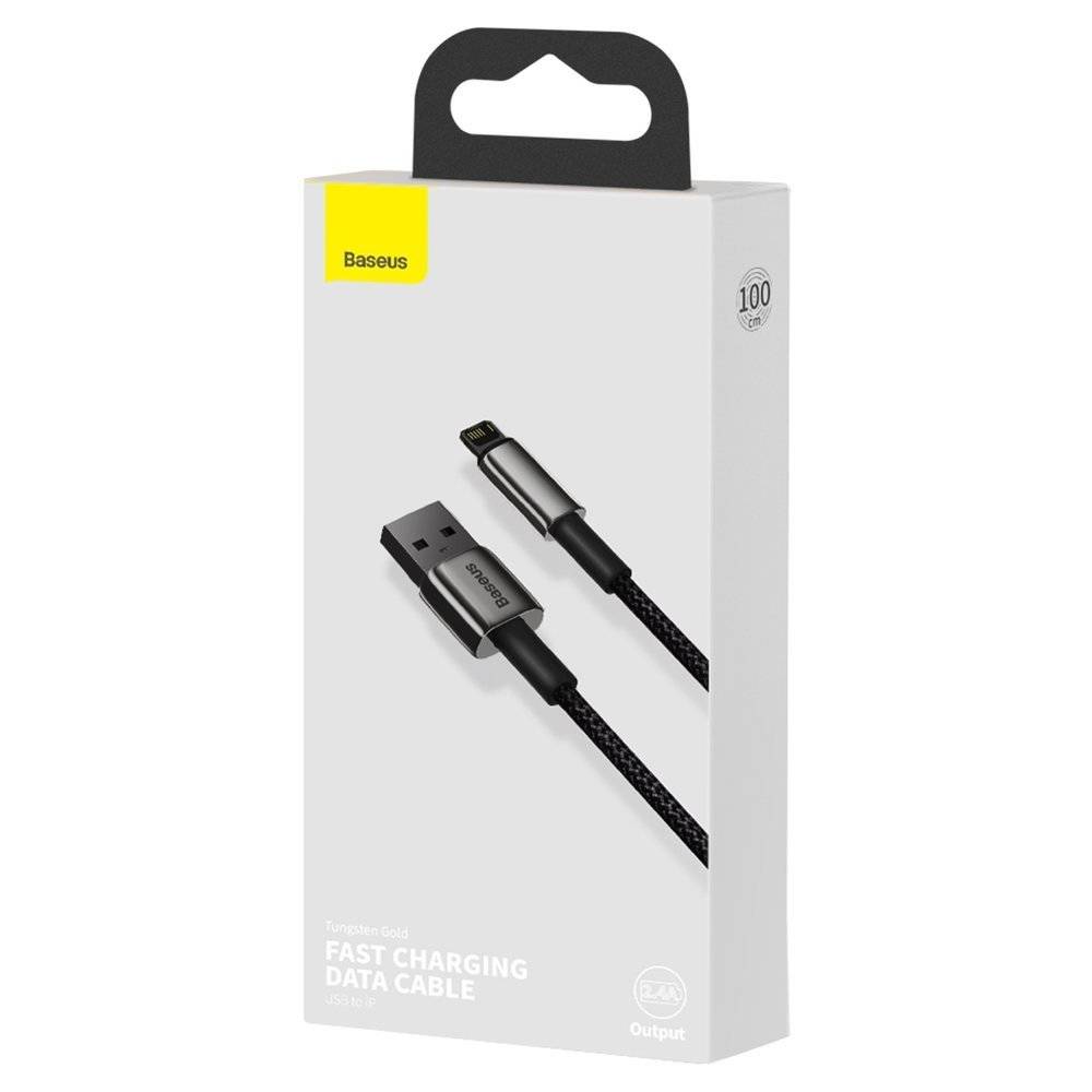 Baseus Tungsten Gold Fast Charging Data Cable USB-A to iPhone, iPad 1Meter