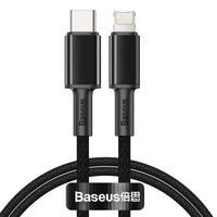 Thumbnail for Baseus High Density Braided  USB-C to Lightning 20W Fast Charging Cable Cord 1M - Black