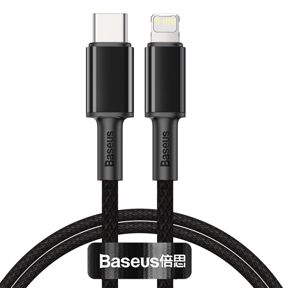 Baseus High Density Braided  USB-C to Lightning 20W Fast Charging Cable Cord 1M - Black