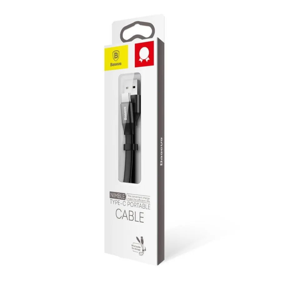 Baseus 40W|5A USB-A to USB-C Cable 23CM Short Cable Cord - Black