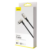 Thumbnail for Baseus Right Angle Connector USB-C to USB-C  PD 3.1 Gen2 100W (20V/5A) 1.5M - Black (Hammer Cable)