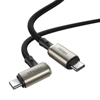 Thumbnail for Baseus Right Angle Connector USB-C to USB-C  PD 3.1 Gen2 100W (20V/5A) 1.5M - Black (Hammer Cable)