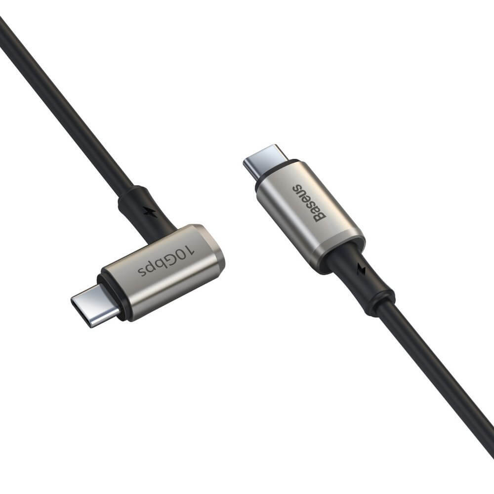 Baseus Right Angle Connector USB-C to USB-C  PD 3.1 Gen2 100W (20V/5A) 1.5M - Black (Hammer Cable)