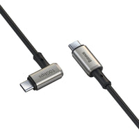Thumbnail for Baseus Right Angle Connector USB-C to USB-C  PD 3.1 Gen2 100W (20V/5A) 1.5M - Black (Hammer Cable)