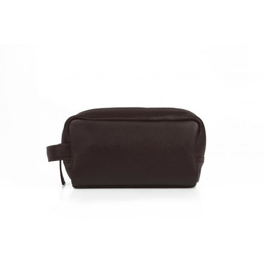 Leather United Unisex Dopp Toiletry Kit Bag - Brown (Genuine Leather)