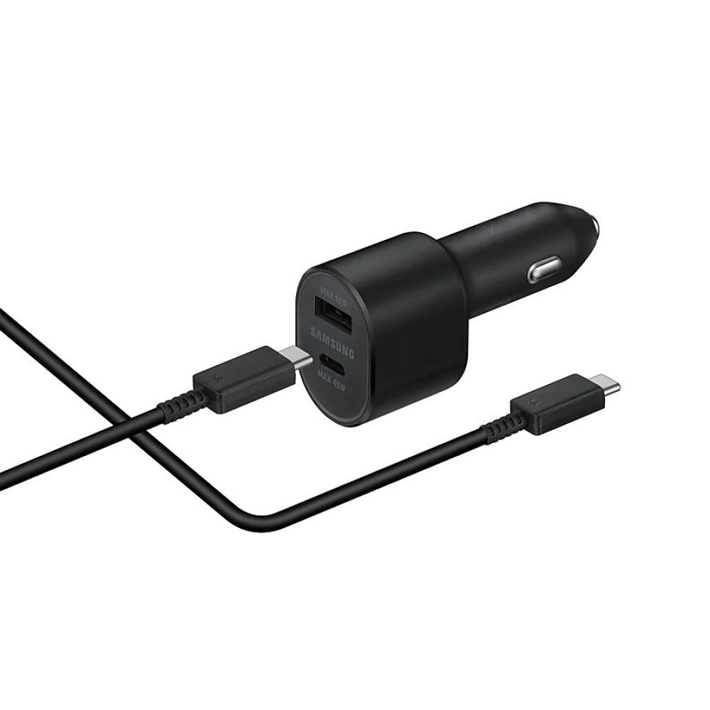 Samsung Super Fast Dual Car Charger (45W+15W) 2 Ports (Includes Cable) - Black