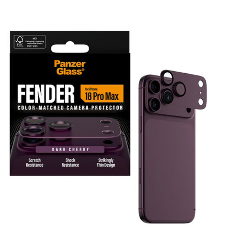PanzerGlass Fender Camera Protector for iPhone 2026 6.9 Pro Max - Dark Cherry