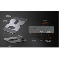 Thumbnail for J5create JTS327 Multi-Angle single 4K HDMI Docking Laptop Stand with USB-C Pass Through