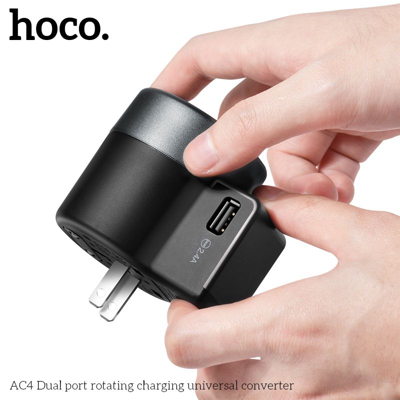 Hoco AC4 USB Charger Universal World Travel Adapter US/UK/EU/AU Plug Converter