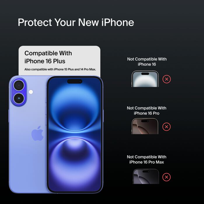 Belkin UltraGlass 2 Screen Protector for iPhone 16 Plus / 15 Plus / 14 Pro Max