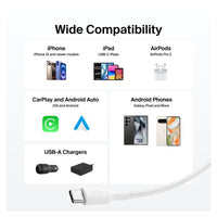 Thumbnail for Belkin BoostCharge Pro USB-A to USB-C 2.0 Braided Cable 1m - White