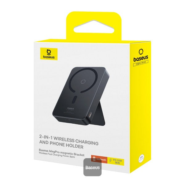Baseus MagPro Magnetic Bracket Wireless Fast-Charging Power Bank 5000mAh 20W - Black