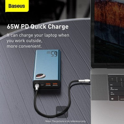 Baseus Adaman Power Bank 65W 20000mAh FAST charge PD For Laptop / Phone - Blue
