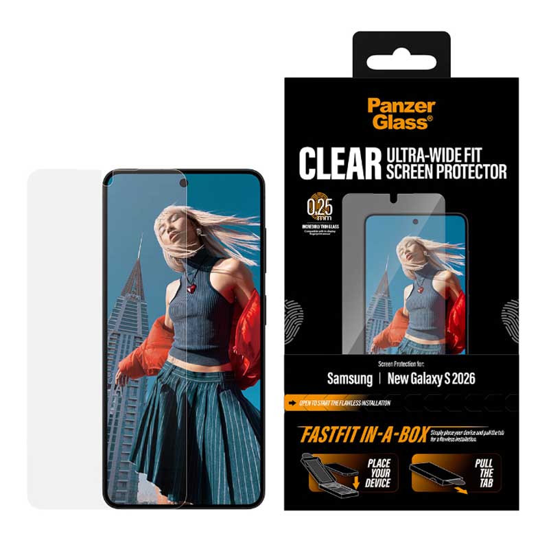 PanzerGlass UltraWideFit with Fasfit in a box for Samsung GS26 - Clear