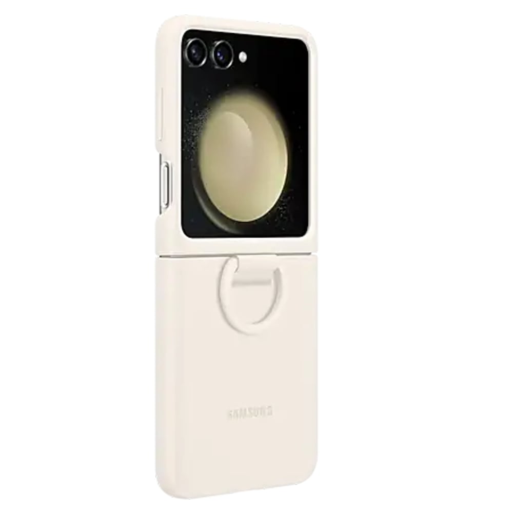 Samsung Silicone Case with Ring for Galaxy Z Flip5 - Cream