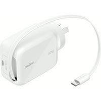 Belkin BoostCharge Pro Retractable GaN Wall Charger 67W - White