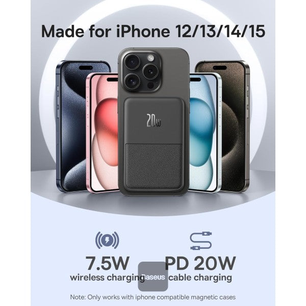 Baseus MagPro Magnetic Bracket Wireless Fast-Charging Power Bank 5000mAh 20W - Black