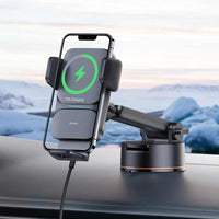 Thumbnail for Baseus Wisdom Induction Charger Car Phone Holder On The Dashboard  - Black