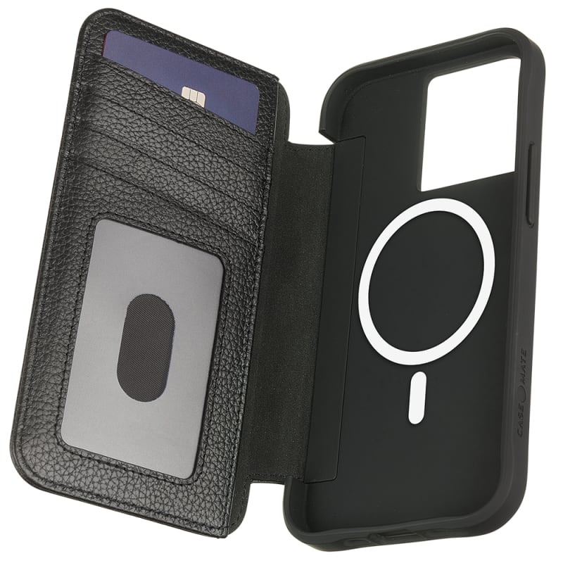 Case-Mate Tough Wallet Folio Case with MagSafe For iPhone 14 / iPhone 13 - Black