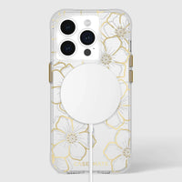 Thumbnail for Case-Mate Floral Gems MagSafe Case For iPhone 15 Pro - Gold
