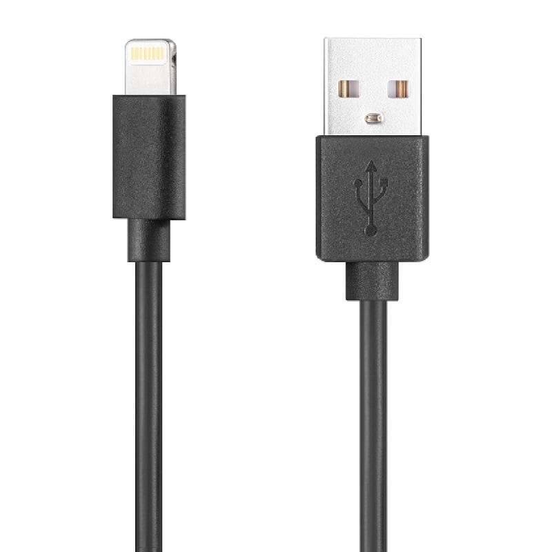 Cleanskin USB-A to Lightning Cable with 1M Length - Black