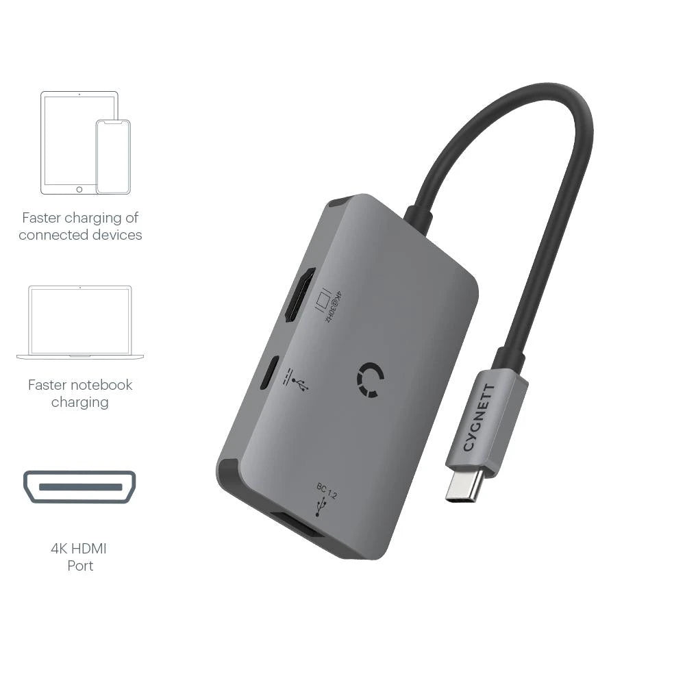 Cygnett Unite USB-C Hub for PC / Notebooks - Black