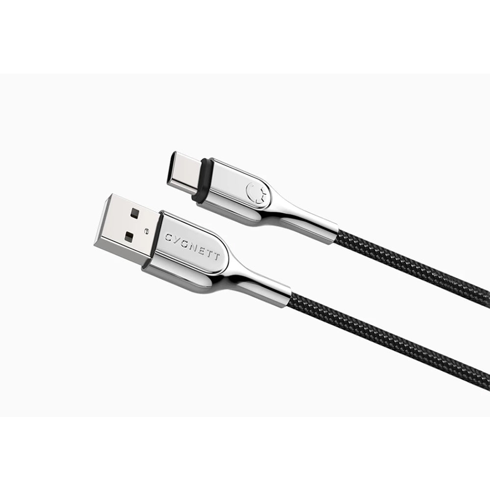 Cygnett Braided 1m USB-C to USB-A Cable - Black