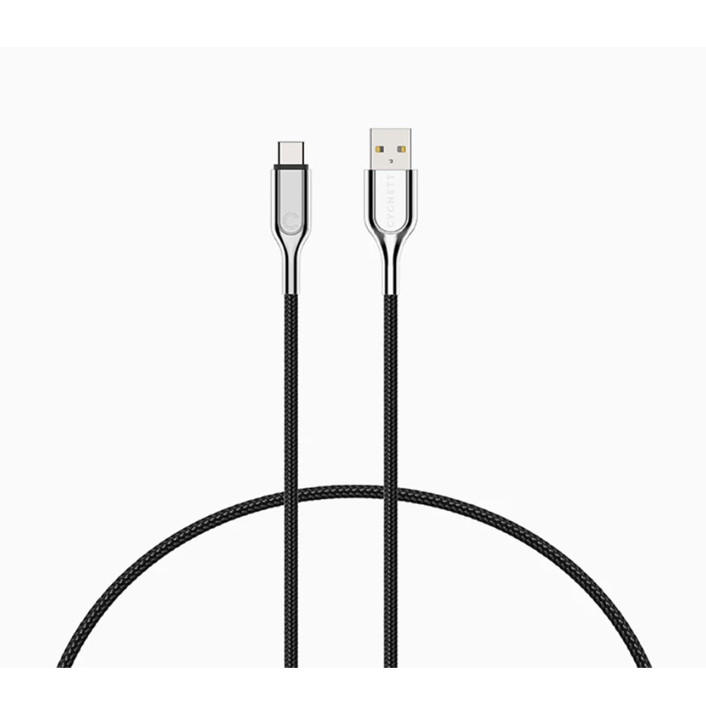 Cygnett Braided 1m USB-C to USB-A Cable - Black