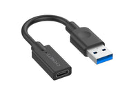 Thumbnail for Cygnett Essential 10cm USB-A Male to USB-C Female Cable Adapter - Black