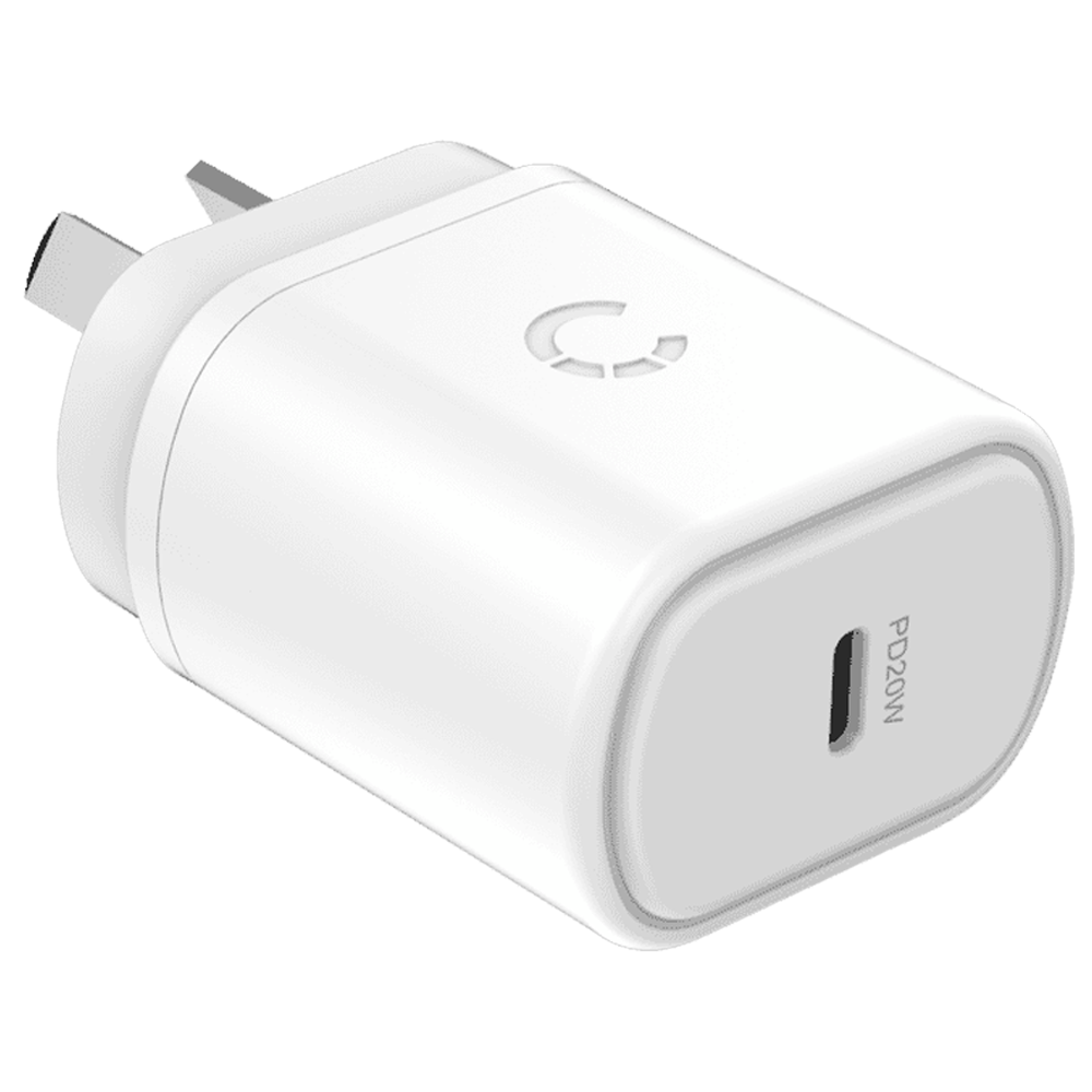 Cygnett 20W USB-C PD AC Wall Charger for iPhone and iPad - White