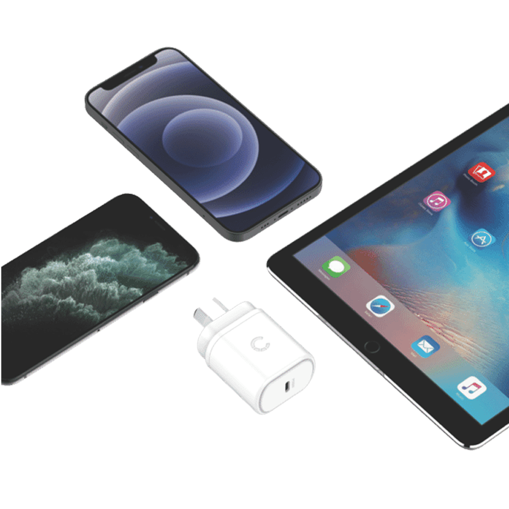Cygnett 20W USB-C PD AC Wall Charger for iPhone and iPad - White