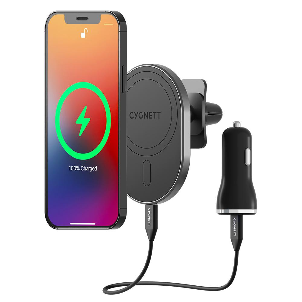 Cygnett MagHold Magnetic Car Wireless Charger Vent Mount - Black