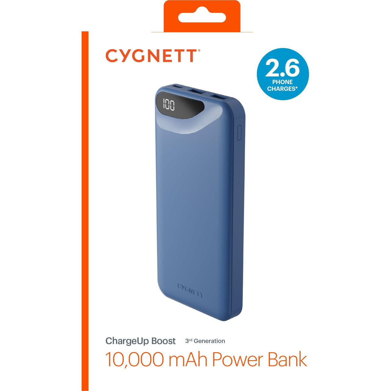 Cygnett ChargeUp Boost Gen3 10,000 mAh Power Bank - Blue