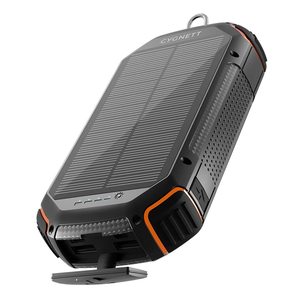 Cygnett ChargeUp OutBack 20K mAh Outdoor SOLAR Power Bank with Flashlight + IP54 Dust + Waterproof  - Black