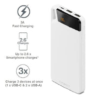 Thumbnail for Cygnett ChargeUp Boost 4th Gen 10K mAh Power Bank-White