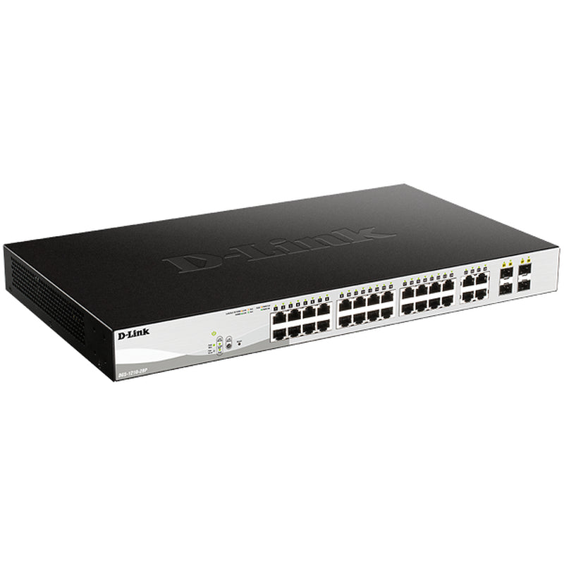 D-Link 28-Port Gigabit Smart Managed PoE Switch with 28 RJ45 - Black